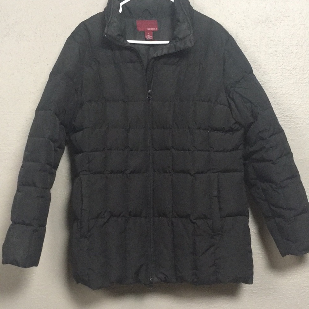 Black heavy down winter coat